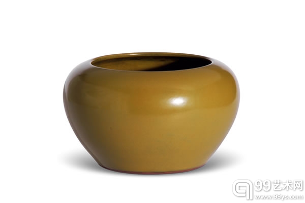 清雍正 茶叶末釉案缸