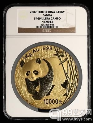2002年熊猫1公斤精制金币