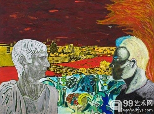 彼得·多伊格（Peter Doig）作品，《凝视文化》（Contemplating Culture），1985年。