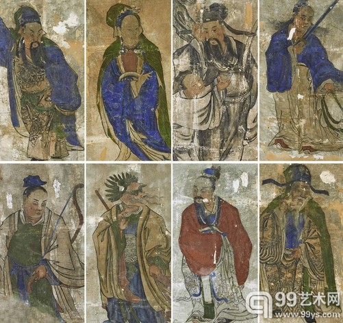 宋 无款敦煌雷音寺壁画 （八幅）