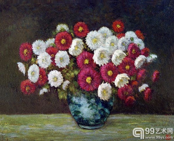  余本《红白菊花》