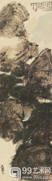 傅抱石(1904-1965)松阴吟琴图