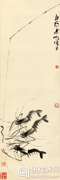 14春0803 齐白石(1863-1957)钓虾图