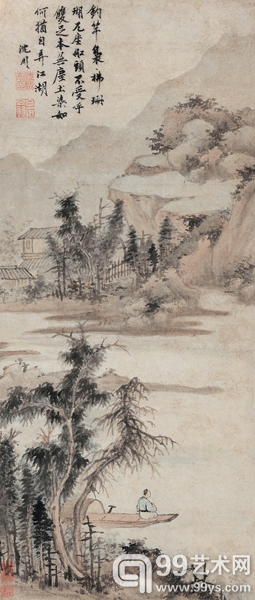 沈周(1427-1509)澄江闲坐图