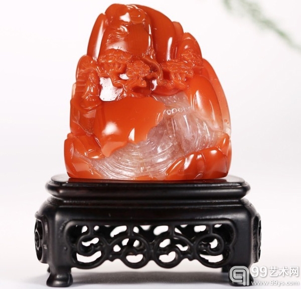 博观第七期“玲珑美玉”拍卖会拍品：松荫高士图山子