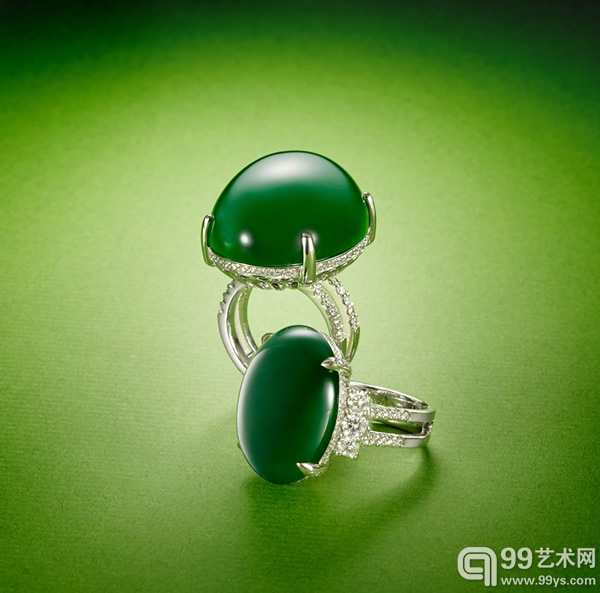 翡翠钻石戒指
