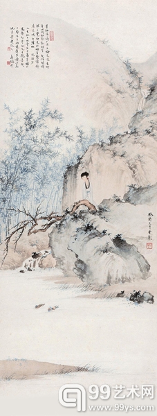 陈少梅《浣溪沙诗意图》