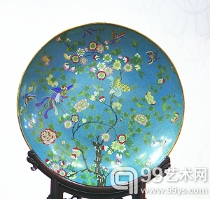 掐丝珐琅花鸟纹圆盘