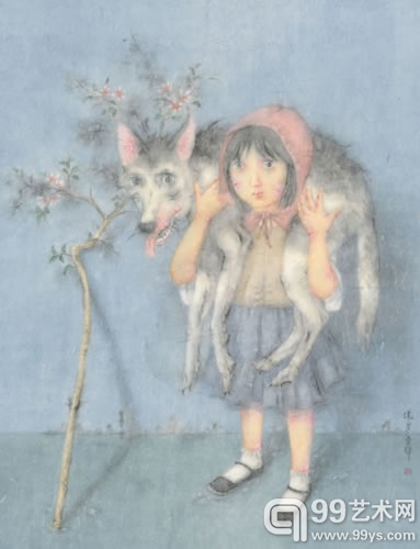 《小红帽》曾建勇 150x115cm 纸本设色 2014