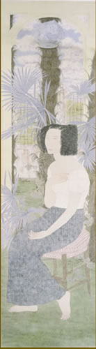 《悬浮的记忆》张见190 x 54cm 绢本设色 2001年