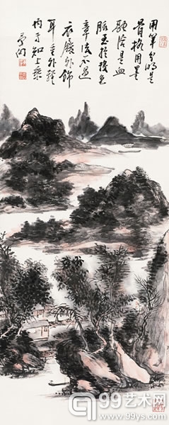 黄宾虹（1865～1955）重峦烟翠图