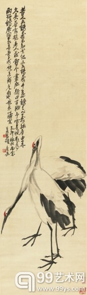 14春1653  吴昌硕(1844-1927)鹤寿千秋