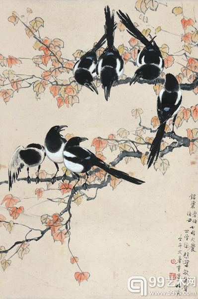 徐悲鸿七喜图