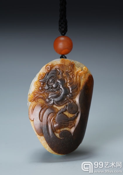 当代 崔磊 钟馗 白玉把件