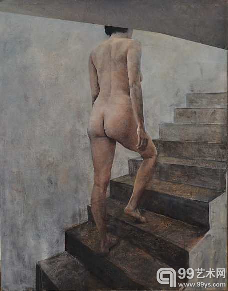 何多苓 上楼的人 1996年作 144.5×114 cm 布面油画 签名：H.DuoLing96