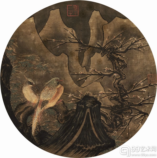 【宋】佚名 梅竹锦鸡图