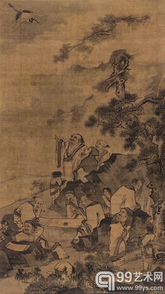【明】佚 名 松风九老图