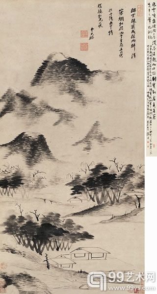 倪元璐《云山欲雨图》