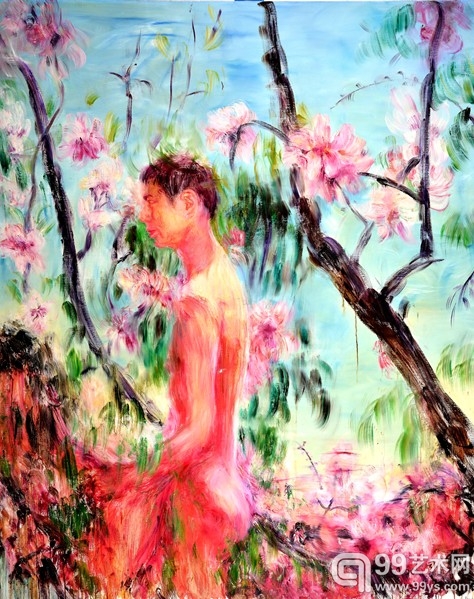 周春芽 花儿与少年（又名《灿烂阳光》） 250x200 布面油画 2006