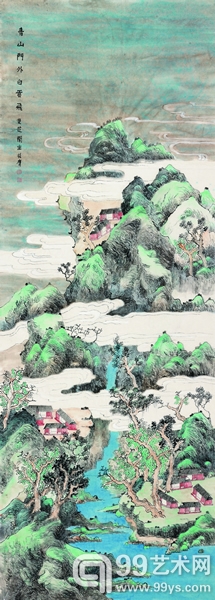 青山门外白云飞.240cm×100cm.纸本设色