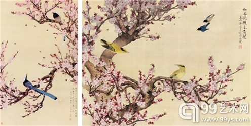 《红杏山鹧》与《红杏枝头春意闹》对比图