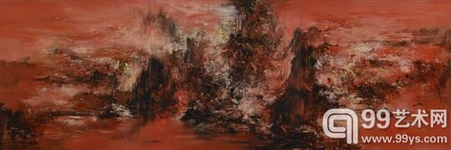 天开图画 布面油画 140x420 三联作 2013