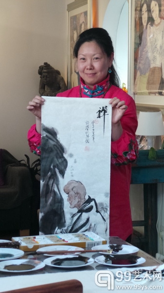 现场作画禅僧像