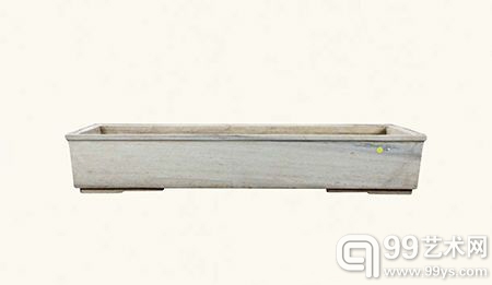 清晚期·汉白玉石盆  122×55×21cm