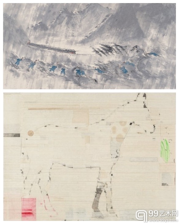 武艺 夜之二 纸本设色 70×140cm 2010