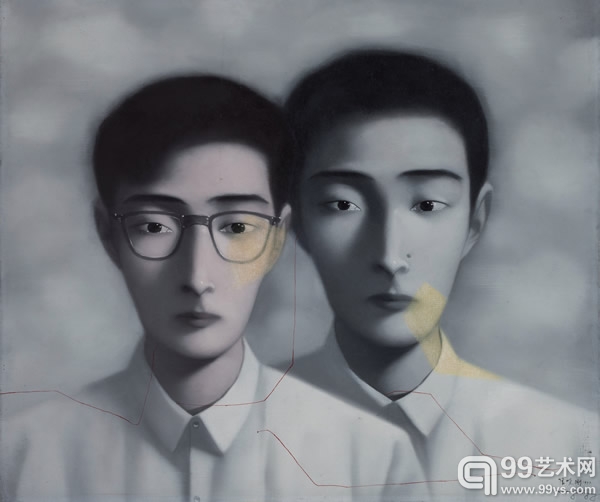 张晓刚_血缘  大家庭：同志_  80×100cm_ 布面油画_ 1997#CC38