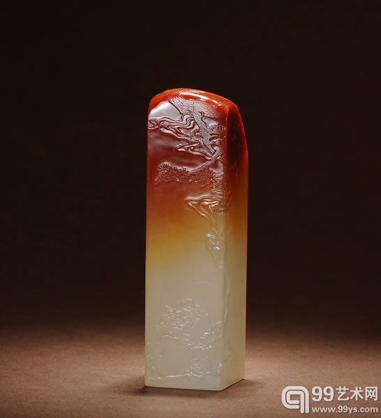千年一醉 寿山三色荔枝洞石方章