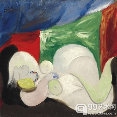 毕加索《戴项链的裸体女子》