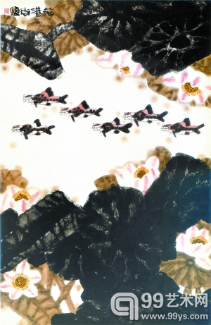 尚涛 《花港》（中国画）190.5cmx123.5cm