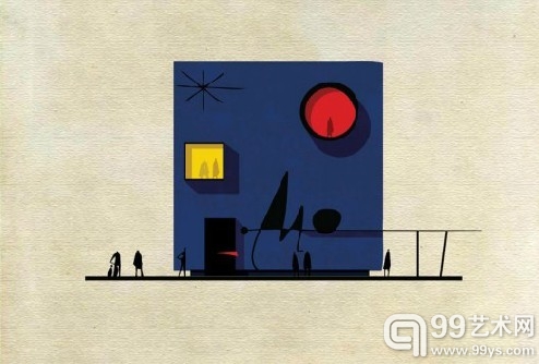 当艺术遇上建筑：插画家将艺术大师风格融入建筑