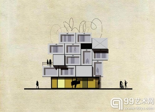 当艺术遇上建筑：插画家将艺术大师风格融入建筑