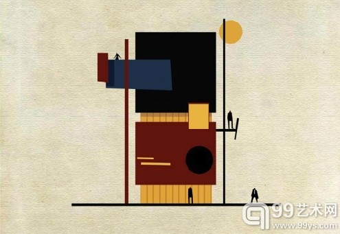 当艺术遇上建筑：插画家将艺术大师风格融入建筑