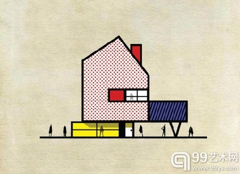 当艺术遇上建筑：插画家将艺术大师风格融入建筑