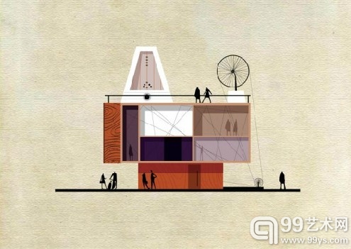 当艺术遇上建筑：插画家将艺术大师风格融入建筑