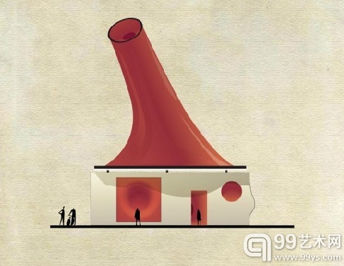 当艺术遇上建筑：插画家将艺术大师风格融入建筑