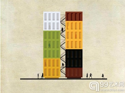当艺术遇上建筑：插画家将艺术大师风格融入建筑