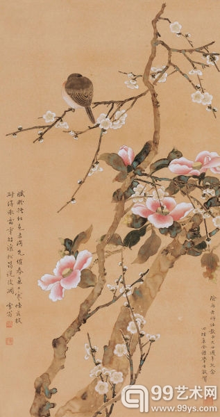 陈之佛《茶梅寒雀图》北京保利 2013春拍拍品