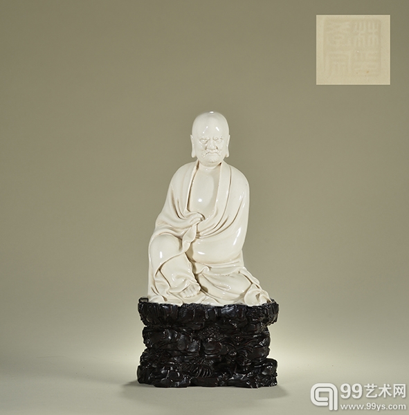 明晚期 林孝宗制德化达摩坐像