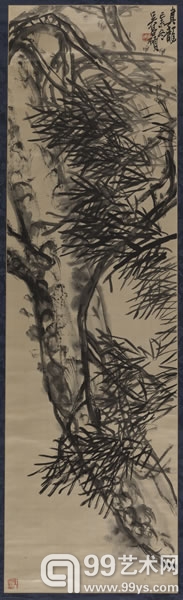 吴昌硕《真龙》143x41.5cm