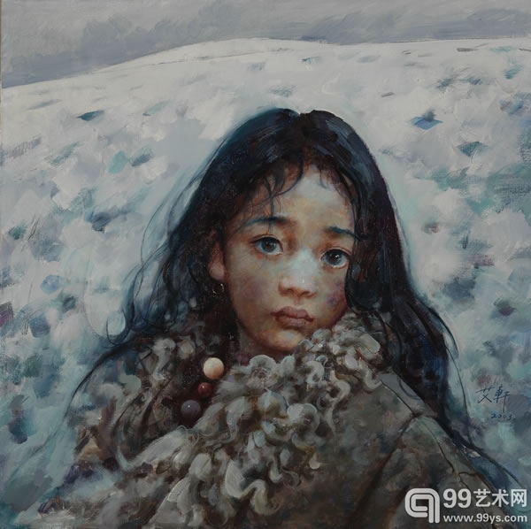 艾轩《藏女》62x62cm