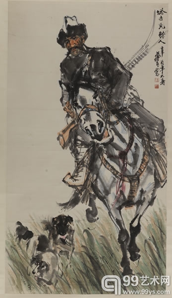 黄胄《塔吉克猎人》152x84cm