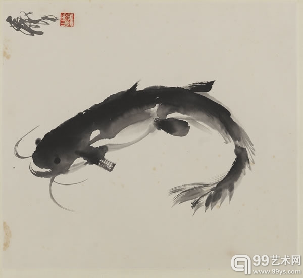 黄胄《年年有余》49x45cm