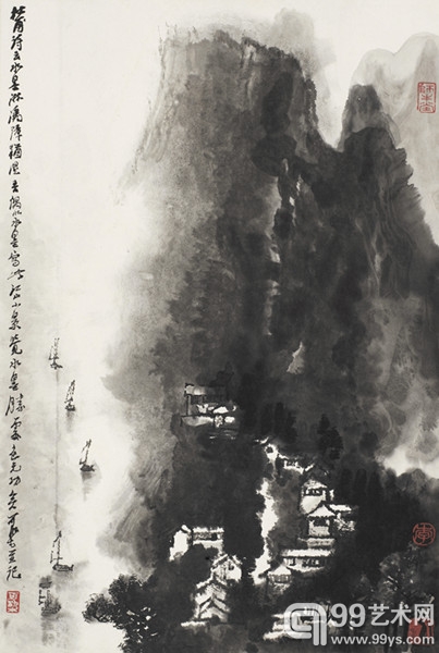 书画李可染杜甫诗意图