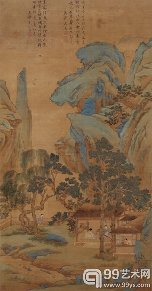 仇英《停琴听阮图》