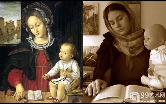 10.Ambrogio Borgognone (1465-1525)《圣母和圣婴》。 Nina创作。