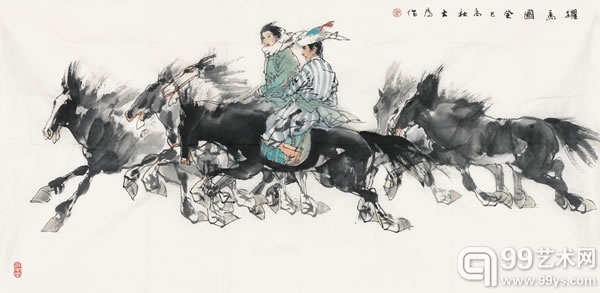 刘大为 (b.1945) 跃马图